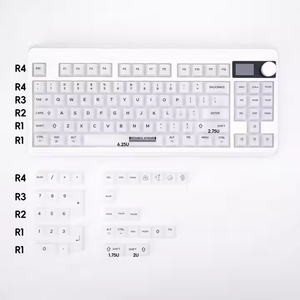 Teclas de PC Mate Transparentes Color Blanco Lechoso, 122 Teclas Cherry para Teclado Mecánico, Teclas Árabes, Rusas, Hangul y Coreanas - Product Image 1