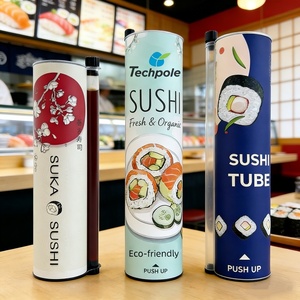 علب تغليف السوشي القابلة للطي صديقة للبيئة بتصميم وشعار مخصص، علب ورقية للطعام بدرجة غذائية - Product Image 1