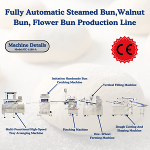 Popule Neue Elektrische Vollautomatische Produktionslinie für Dampfbrötchen und Walnussbrötchen Bäckerei-Mehlmühle Blumenbrot-Herstellungsmaschine - Product Image 4