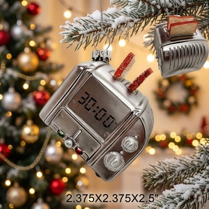 Exquisitos Adornos Navideños <span class=keywords><strong>de</strong></span> Cristal Artesanal con Temática <span class=keywords><strong>de</strong></span> Comida, Adornos Colgantes en Forma <span class=keywords><strong>de</strong></span> Pollo Asado y Guitarra - Product Image 3