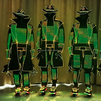 Costume de cowboy occidental à pixels LED, tenue lumineuse à fil EL pour défilé nocturne, carnaval, spectacle de scène, festival, événement