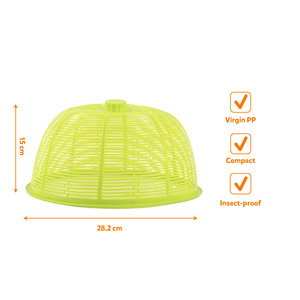 Foldable <b>Plastic</b> Food Cover 28.2 Cm Diameter Insect Proof Compact Virgin PP Material for Kitchen Use Multi Color Hand Wash Only - Product Image 1