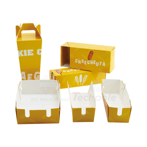 color printed boat shaped paper food waffle tray for burger hot dog corndog box