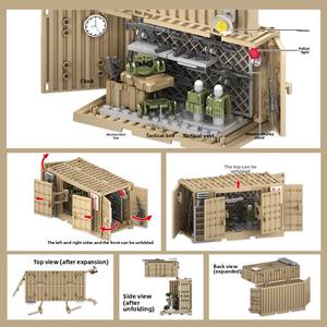 Venta caliente niño modelo militar juguete ABS plástico bloques de construcción 40 piezas conjunto 1:1 escala edificios modernos tema para almacén - Product Image 3