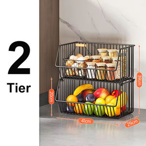 Étagère <span class=keywords><strong>de</strong></span> rangement murale pliable <span class=keywords><strong>à</strong></span> 5 niveaux en métal pour cuisine avec étagères rotatives et paniers <span class=keywords><strong>à</strong></span> <span class=keywords><strong>roulettes</strong></span> pour l'organisation des légumes - Product Image 6