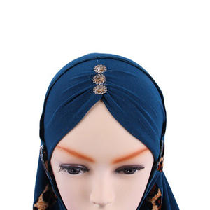 YD281 Vente chaude Foulard pour femme, Châles, Turbans arabes, Chapeaux, Écharpes ethniques élastiques, <span class=keywords><strong>Voile</strong></span>, Hijab musulman pour femme avec empiècements - Product Image 3
