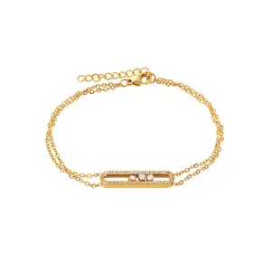 Factory Supplier Customized Logo Personalised Stainless Bracelet Accessories 18K Gold Plated Wrislet Bracelets For Anniversary