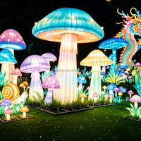 Lanternes en forme de champignons artisanales personnalisées pour le Festival des lanternes chinoises, lanternes en soie imperméables, lanternes de jardin féériques, décoratives