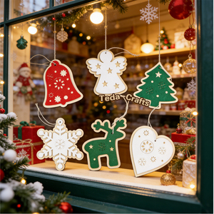 Ornement de Noël en bois 3D superposé, imprimé UV, Robin à poitrine rouge, décoration suspendue, découpe laser, décoration d'<span class=keywords><strong>arbre</strong></span> de Noël en bois - Product Image 6