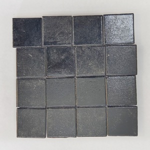 Boa qualidade mosaico quadrado telha lustroso preto Diy mosaico vidro telhas - Product Image 4