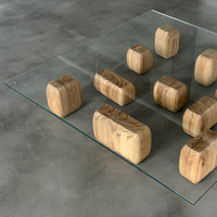 Table basse Degas Designer Home Furniture, style nordique minimaliste moderne, verre trempé créatif transparent, Guangdong.