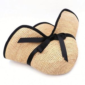 Spring Summer Women Lady Straw Sun Hat Hand Hook Crochet Beach Travel <b>Sunscreen</b> Bucket Hat - Product Image 3