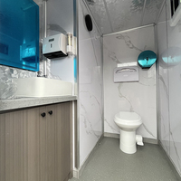 Toilettes portables de luxe 280 cm, douche mobile, toilettes mobiles, remorque sanitaire