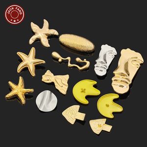 Botones Metálicos Personalizados de Fábrica, Botones con Forma Irregular, Estrella de Mar con Logotipo Grabado, Botones Metálicos Personalizados para Accesorios de Ropa - Product Image 3