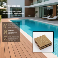 Revêtement de sol extérieur en composite bois-plastique (WPC) moderne, imitation grain de bois 3D, imperméable, pour jardin et parc.