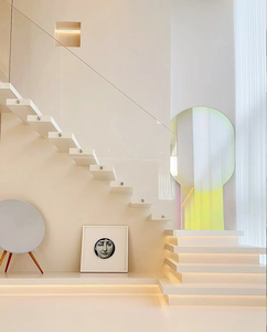 Villa semplice scala corrimano Custom nascosto chiglia <span class=keywords><strong>in</strong></span> acciaio di <span class=keywords><strong>vetro</strong></span> <span class=keywords><strong>in</strong></span> legno massiccio acciaio scala diritta galleggiante - Product Image 6