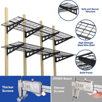 JH-Mech Lot de 2 étagères murales d'une capacité de charge de 2X6Ft 800Lbs adaptées au rangement des étagères de garage en métal du hangar de magasin
