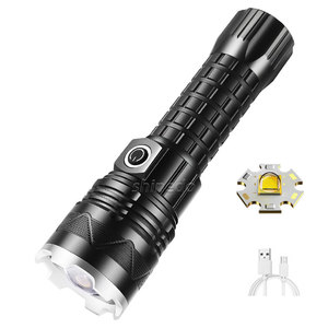 Không thấm nước siêu sáng ngọn đuốc ánh sáng đi bộ đường dài khẩn cấp Đèn pin ngoài trời Sử dụng công suất cao USB sạc chiến thuật dẫn đèn pin - Product Image 1