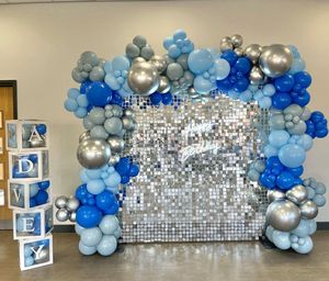 Miroir noir miroitant paillettes mur rideau toile de fond panneaux événement décoration pour mariage événement Ballon fête fournitures décorations - Product Image 5