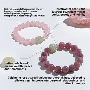 Chaîne porte-bonheur [Blessing] en cristal rose et strass, certifiée GTC, modèle original Xiguangli - Product Image 3