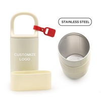 Bouteille isotherme de voyage en acier inoxydable à double paroi de 400 ml, durable, avec logo personnalisé et poignée large, directement de l'usine