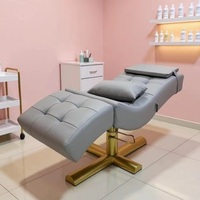 Table de massage et de soin esthétique moderne en similicuir rose, réglable et personnalisable, pour salon de beauté, spa, usage hôtelier, forme courbe en S