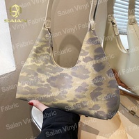 Spot vente en gros 0.85MM africain imprimé léopard daim Yangbuck PU cuir synthétique tissu pour sacs à main bagages chaussures