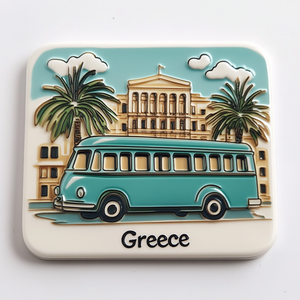 Aimant de réfrigérateur en résine imprimé UV personnalisé effet relief moderne mettant en vedette l'architecture de la ville de Grèce <span class=keywords><strong>voyage</strong></span> - Product Image 2