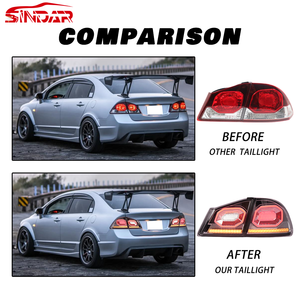 Sindar ไฟท้ายรถยนต์ LED อัตโนมัติประกอบไฟท้ายรถยนต์อุปกรณ์เสริมสำหรับฮอนด้าซีวิค8รุ่น FD Type R <span class=keywords><strong>Mugen</strong></span> <span class=keywords><strong>RR</strong></span> 2006-2015 Starry Sky Style - Product Image 2