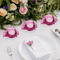 Rosa Ahornblatt geformte Tee licht glas Kerzenhalter Rose rot Kerzenhalter Geschenk für die Hochzeit