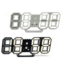Horloge murale numérique AIKS 3D LED avec thermomètre, calendrier perpétuel et affichage des phases lunaires pour salon OEM ODM