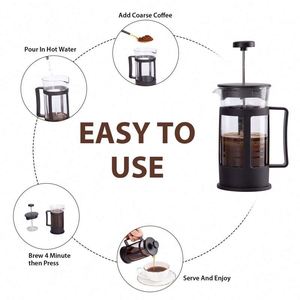 Presse à café française <span class=keywords><strong>en</strong></span> acier inoxydable 1L avec <span class=keywords><strong>verre</strong></span> borosilicate de haute qualité, presse à café manuelle - Product Image 3