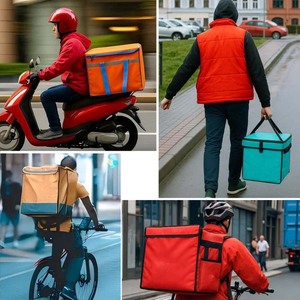 Sac à dos isotherme imperméable 600D pour livraison <span class=keywords><strong>de</strong></span> pizzas, ouverture par le haut, avec bandes réfléchissantes <span class=keywords><strong>de</strong></span> sécurité - Product Image 6