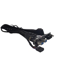 Cable de Panel Frontal Dual USB 3.0/3.1 para Caja de PC con Puerto de Audio HD I/O, Material PVC/TPE, Blindaje de Lámina, 12 Meses de Garantía