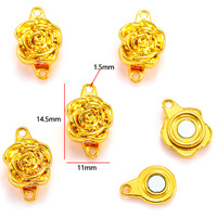 Accessoires de bijoux DIY : Fermoirs magnétiques en alliage électroplaqué en forme de rose pour bracelets, colliers, écharpes et cravates en soie
