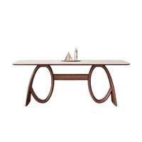Nouvelle Table à Manger Rectangulaire en Chêne et Marbre Luxe Léger 2026, Design Minimaliste Moderne pour Petits Appartements, Chaises Pliantes