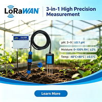 Capteur de pH du sol IP68 LoRaWAN, testeur de sol sans fil 3-en-1 adapté aux serres et aux cultures de champ