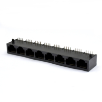 Connecteur réseau modulaire en plastique noir série 59 1x8 8P8C CAT6 UTP pour extrémité de câble rigide ou torsadé