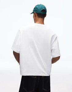 Camiseta de Manga Larga para Hombre, 100% Algodón <span class=keywords><strong>Blanco</strong></span>, Estilo <span class=keywords><strong>Oversize</strong></span>, Cuello Acanalado, Estampado Serigrafiado, Estilo Urbano, 220 Gramos, <span class=keywords><strong>Jersey</strong></span> - Product Image 2
