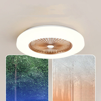 Ventilateur de plafond intelligent à profil bas avec télécommande, moteur BLDC sans pales, LED moderne, 110V, pour chambre à coucher