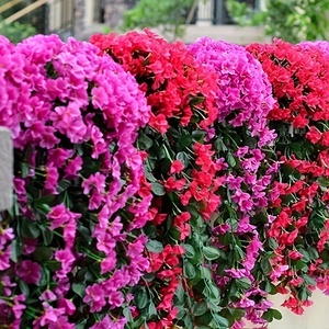 Fiori finti pianta per esterno OutdoorHome decorazioni primavera estate decorazioni per la casa appesa seta artificiale fiori di edera viola - Product Image 1