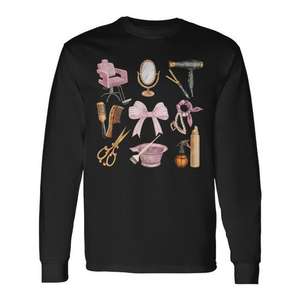 T-shirt à manches longues pour coiffeur, design esthétique Coquette - Product Image 1
