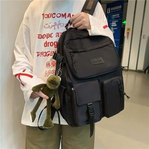 Green Softback <b>Backpack</b> 20-37L Unisex Casual Daily Use Waterproof Nylon Zipper Closure Arcuate Shoulder Strap - Product Image 4