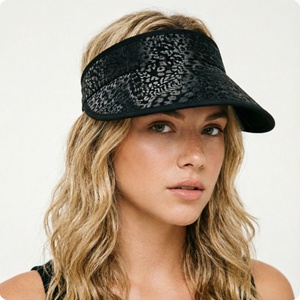 Casquettes de soleil personnalisées brodées à imprimé léopard, à large bord, réglables, pour femmes, pour le sport, le golf, la plage et les voyages - Product Image 3