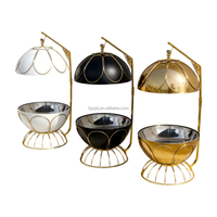 Kommerzieller 8L Goldener Kugelförmiger Hängender Chafing Dish aus Edelstahl für Hotel-Buffet, Hochzeits-Catering, zum Warmhalten von Pizza und Speisen