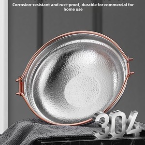 Cross border vendita calda <span class=keywords><strong>Russia</strong></span> 304 a tre strati in acciaio martello commerciale pentola secca Sukiyaki frutti di mare Pan in stile giapponese - Product Image 4