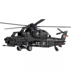 Tiktok 최고의 Cada C61005W 군사 시리즈 WZ-10 수송 헬리콥터 비행기 빌딩 블록 아이 모델 비행기 전투기 장난감