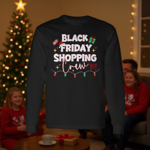 Camiseta de manga larga Black Friday Shopping Crew Christmas para uso familiar en vacaciones - Product Image 3