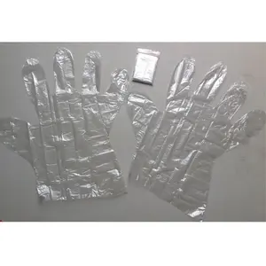 Prix usine 2 pièces pliées emballées dans un sac gants jetables en PE HDPE LDPE emballés individuellement en plastique cosmétique de qualité alimentaire