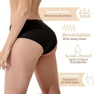 I-0139 Bragas Menstruales de Bambú para Mujer, Forro Superabsorbente, a Prueba de Fugas, Ropa Interior Fisiológica para el Periodo Menstrual - Product Image 2